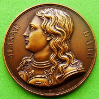 Art Nouveau Religious Heroine Saint Joan Of Arc 1823 Bronze Medal By Domard
