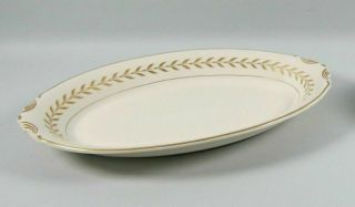 Syracuse China Old Ivory Jefferson Gold Laurel Leaf 14” Serving Platter - Gold