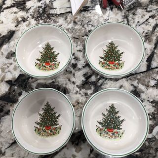 Pfaltzgraff Christmas Heritage Cereal Soup Bowls Set Of 4 Euc