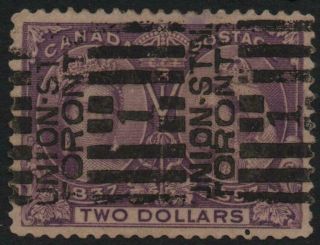 Canada: 1897 $2 Deep Violet Sg 137 Example With Pin Hole In Margin (44374)