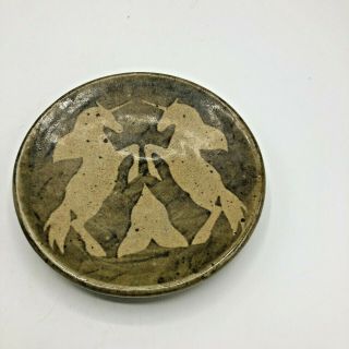 Pottery Hand Crafted Unicorn Plate Studio Art Saucer Plate