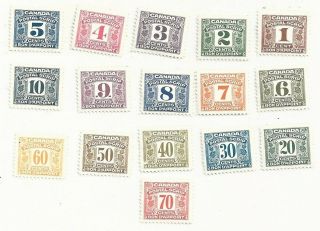1967 Canada Postal Scrip Stamps 1 To 70 - 16 Stamps Total