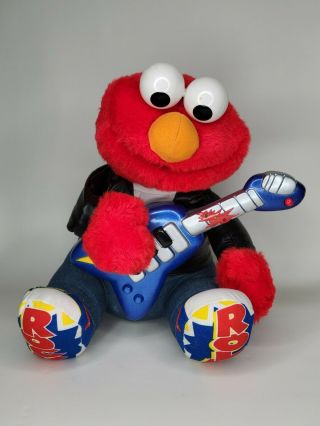 Rock N Roll Elmo With Guitar,  Plays Music And Sings - Vintage 1998 Vtg Plush Toy