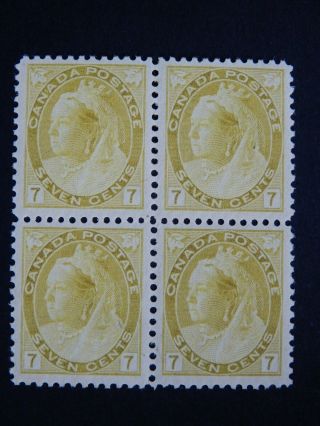 81 Mnh Gem Block Of 4 Of 7c Queen Victoria " Numeral " Issue Cv= Very High