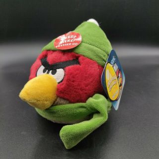 Angry Birds Red Plush Limited Edition Winter 6” Seasons Green Scarf No Sound