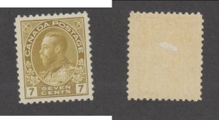 Canada 7c Straw Kgv Admiral Stamp 113b (lot 22691)