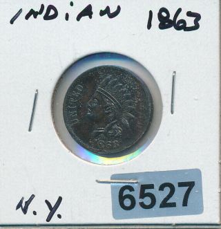 Civil War Token - N.  Y.  Indian Head - 6527