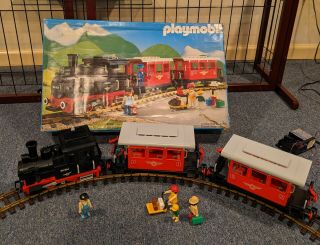 Playmobil System Train 4002 W Box Figures Accessories Vintage 1987 G Scale