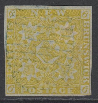 Sg 4 Brunswick 1851 - 60 6d Olive - Yellow Very Fine With A Light Grid.