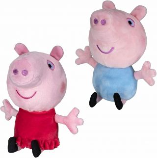 Peppa Pig And George Squeeze & Squish Plush Set,  6 " – Soft & Cuddly Stuffed