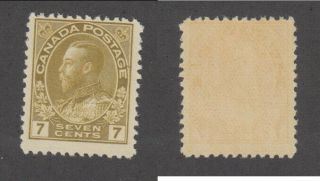 Mnh Canada 7c Olive Bistre Kgv Admiral Stamp 113a (lot 20056)