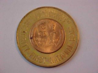1951 - D Encased Cent / Hopalong Cassidy Savings Club / Security 1st National Bank
