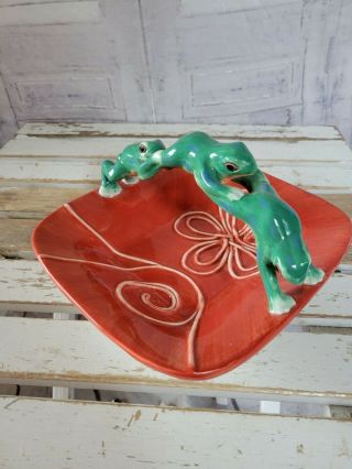 Fitz Floyd Frogs Toads Plate Platter Dish Leaping Platter