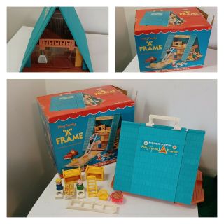 Vintage Fisher - Price " A " Frame House W/box 990 1970 