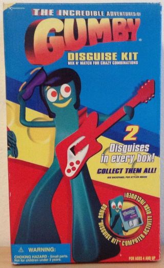 Vintage Gumby Disguise Kit Artist With Floppy Disk 1996