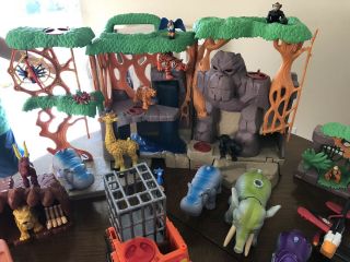 Fisher Price Imaginext Gorilla Mountain Jungle Playset With Animals,  Boat,  Jeep