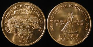 Yellowstone Park Centennial / Red Lodge Montana Municipal Trade Token Medal