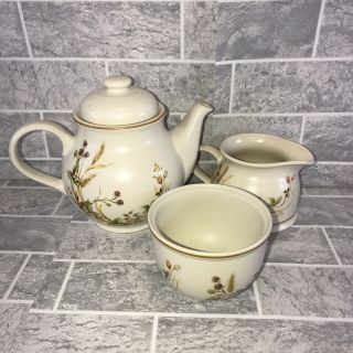 Vintage Harvest 1418 Marks And Spencers Tea/coffee Pot,  Milk Jug And Suger Bowl