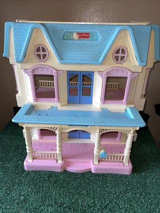 Vintage 1993 Fisher Price Loving Family Dream Dollhouse Folding Doll House 6364