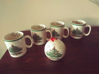 Spode Christmas Tree Coffee Mugs - Set Of 4 - England Plus Pomander
