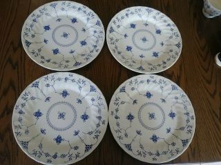 Churchill Finlandia 10” Dinner Plates,  Set Of 4,  Swirl Rims,  Made In Columbia