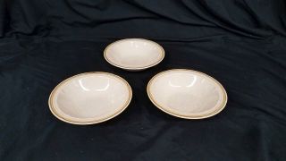 Desert Winds By Crown Manor 7 " Hand Painted Stoneware Cereal/soup Bowls Set 3 Vg