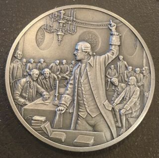 Patrick Henry Denounces Stamp Act Before Virginia House Of Burgess Coin Medal