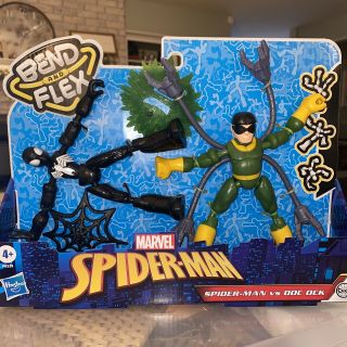 Marvel Spiderman Bend And Flex Black Suit Spider - Man Vs.  Doc Ock Action Figure
