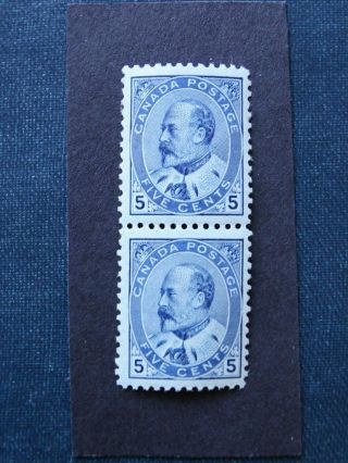 Canada Rare 1903 - 12 Kevii 5c Blue Mnh Pair,  Cv At Least 180 Gbp