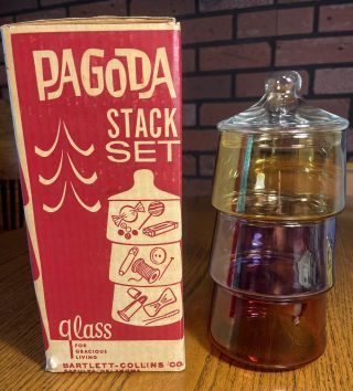 Vintage 1960s Bartlett Collins Pagoda Stack Set