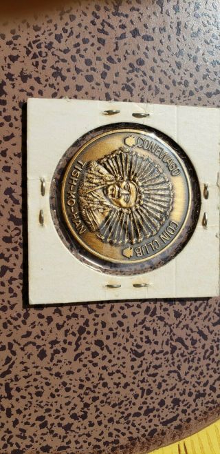 Conewago Coin Club Bronze Medal 1967 Showing Huber Reverse Steam Engine Token