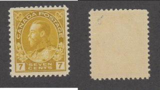 Canada 7c Yellow Ochre Kgv Admiral Stamp 113 (lot 22681)
