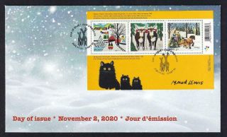 Canada Limited Edition 2020 Fdc Maud Lewis Christmas,  Franked With Combo S/s