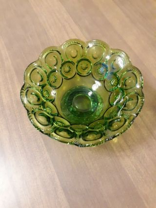Vintage LE Smith Green Moon and Stars Candy Compote Dish 2
