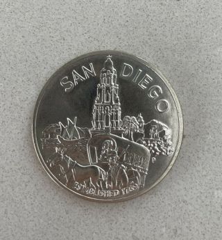 San Diego 200th Anniversary Silver Medal 1769 - 1969 U.  S.  1968 Release