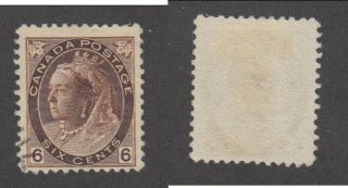 Canada 6 Cent Queen Victoria Numeral Stamp 80 (lot 21731)