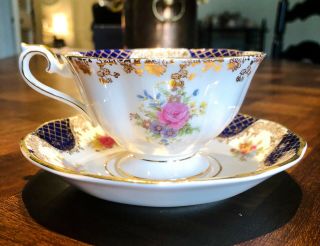 Royal Albert Empress Series Isabella Teacup & Saucer Blue