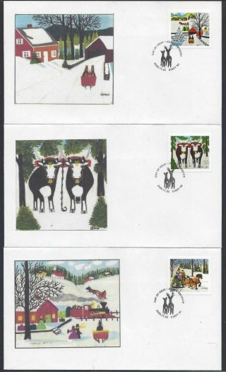 2020 Christmas Maud Lewis Limited Fdcs With Booklets Stamps,  Bonus