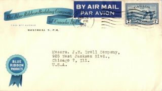 7c Canada Geese In Flight 1950 Montreal,  P.  Q.  Canada Airmail To Chicago,  Ill.  I