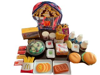 Vintage Fisher Price Mcdonalds Play Food Set With Backpack