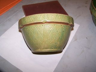 Mccoy Green Mixing Bowl Triangle And Heart Design 200/ Usa 8 " Diameter Top