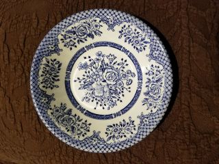 Wood & Sons Kew Blue Cereal Bowl Floral Pattern 6.  5 " Porcelain Made England