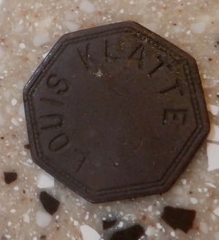 Louis Klatte Copper Milk Token Good For 1/2 Pint Milk Half Pt Octagon Shaped