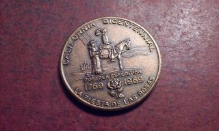 San Jose California Bicentennial Medal Coin Token 1969 Copper Portola Exhibition