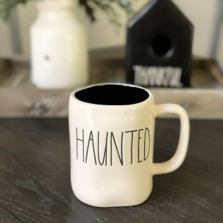Rae Dunn Halloween Mug - Haunted With Black Interior