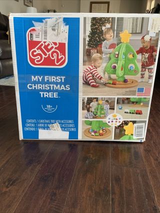 Step2 My First Christmas Tree 31 " W/ 8 Ornaments Train Plastic Durable Toddler