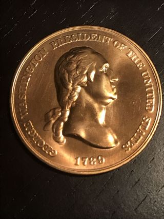 U.  S.  Bronze Medal (1 5/16 Inch),  George Washington - Peace And Friendship