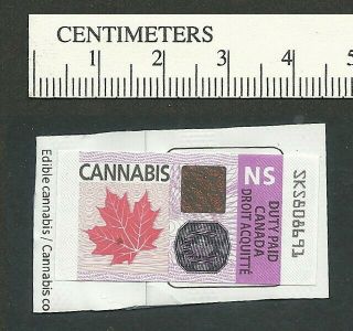 C07 - 56 Canada Nova Scotia Cannabis Revenue Stamp On Piece