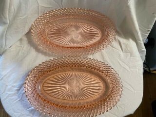 Pink Depression Glass Miss America By Anchor Hocking Oval Celery Dish 2 Pc