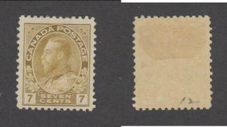 Canada 7c Straw Kgv Admiral Stamp 113b (lot 22690)